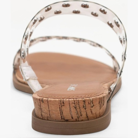 NEW [Sun + Stone] Easten Comfort Insole Clear Studded Flat Sandals Women’s Sz 10 - Picture 3 of 10